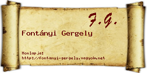 Fontányi Gergely névjegykártya