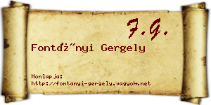 Fontányi Gergely névjegykártya